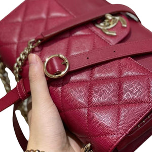 Classic Flap Chain Handle Studded Caviar/Calf Red GHW