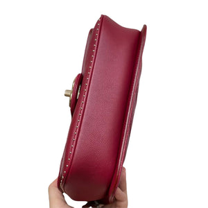 Classic Flap Chain Handle Studded Caviar/Calf Red GHW