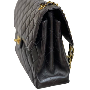 Jumbo Vintage Double-Sided Flap Bag Lambskin Black GHW