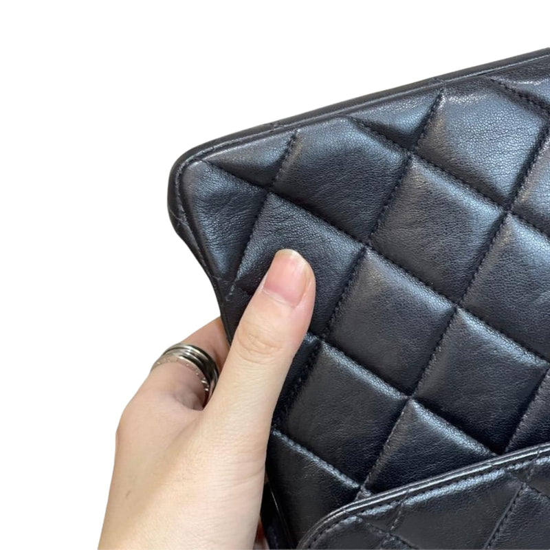 Jumbo Vintage Double-Sided Flap Bag Lambskin Black GHW