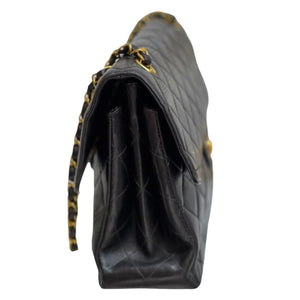Jumbo Vintage Double-Sided Flap Bag Lambskin Black GHW
