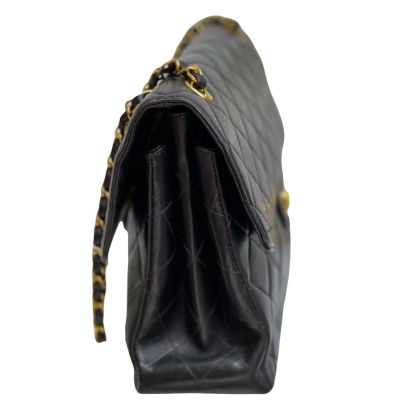 Jumbo Vintage Double-Sided Flap Bag Lambskin Black GHW