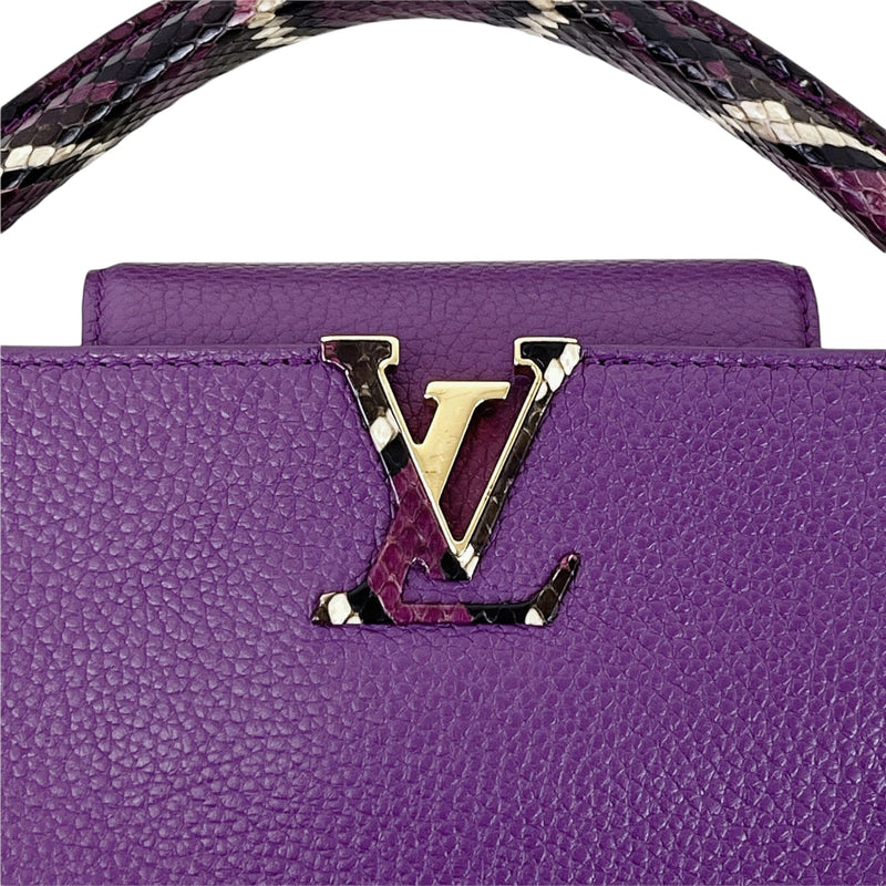 Louis Vuitton Purple Leather and Python Capucines BB Bag Louis