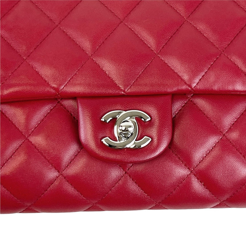 Timeless Clutch in Lambskin Leather Red SHW