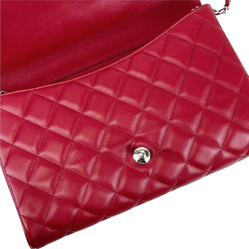 Timeless Clutch in Lambskin Leather Red SHW