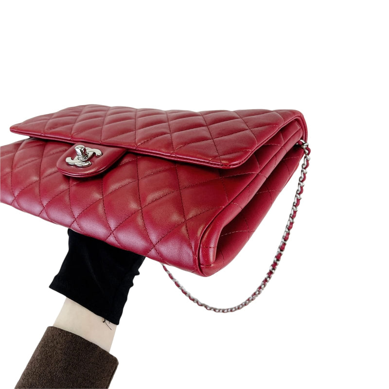 Timeless Clutch in Lambskin Leather Red SHW