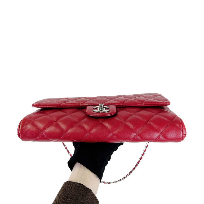 Timeless Clutch in Lambskin Leather Red SHW