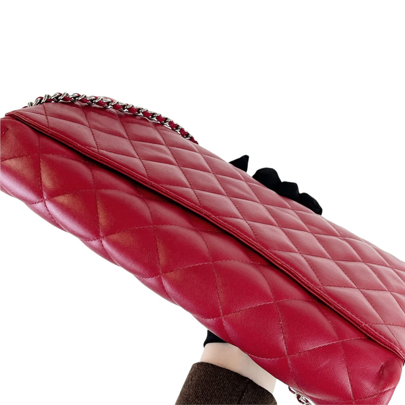 Timeless Clutch in Lambskin Leather Red SHW