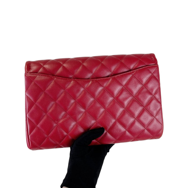 Timeless Clutch in Lambskin Leather Red SHW
