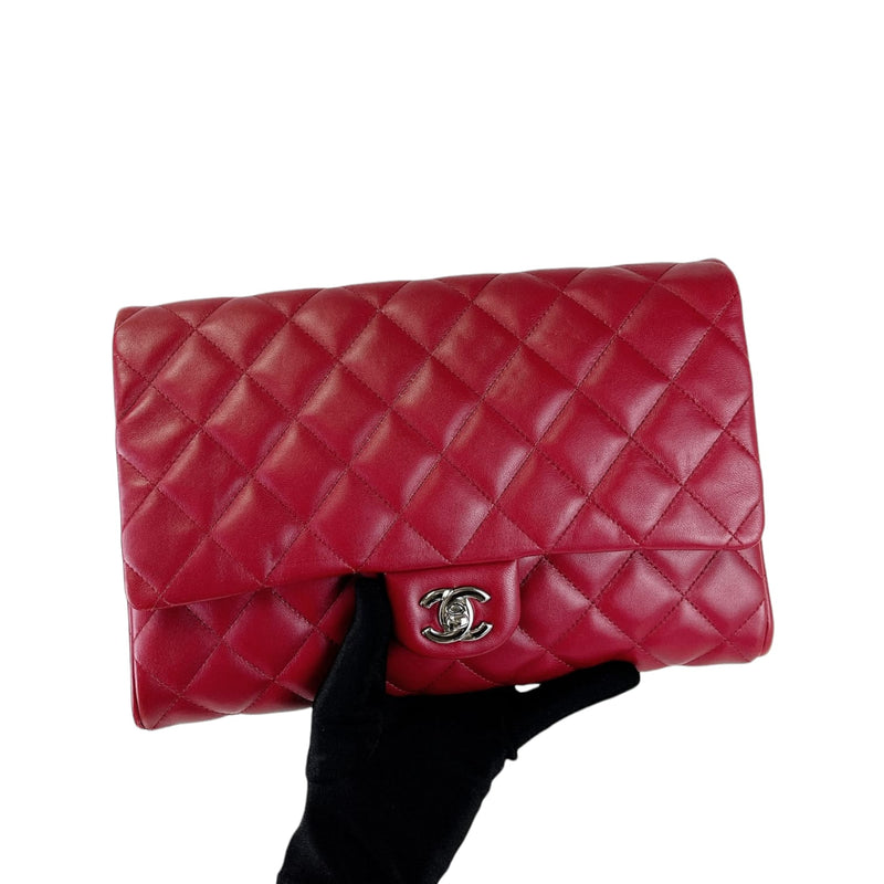 Timeless Clutch in Lambskin Leather Red SHW