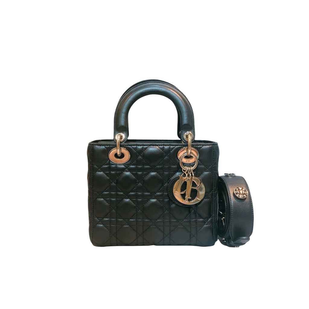 Small Cannage Lambskin Lucky Badges My Lady Dior Blue GHW