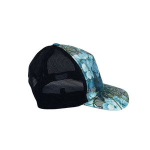 GG Blooms Monogram Trucker Cap Blue