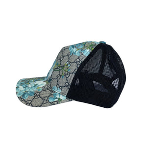 GG Blooms Monogram Trucker Cap Blue