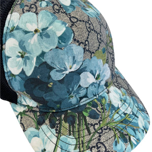 GG Blooms Monogram Trucker Cap Blue