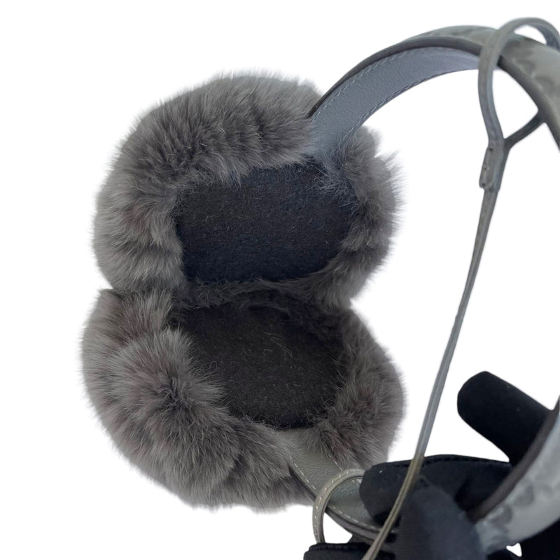 Monogram Fur Unisex Ear Muffs Grey