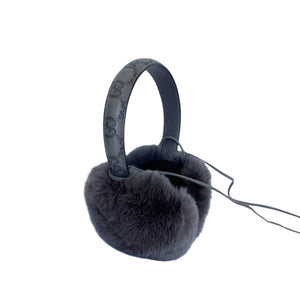 Monogram Fur Unisex Ear Muffs Grey