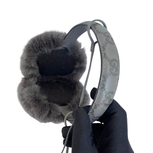 Monogram Fur Unisex Ear Muffs Grey