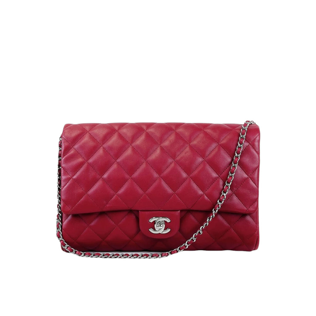 Timeless Clutch in Lambskin Leather Red SHW