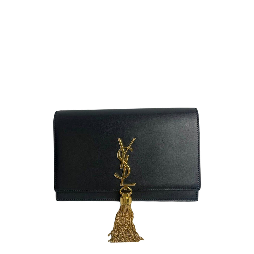 Small Monogram Kate Tassel Black GHW