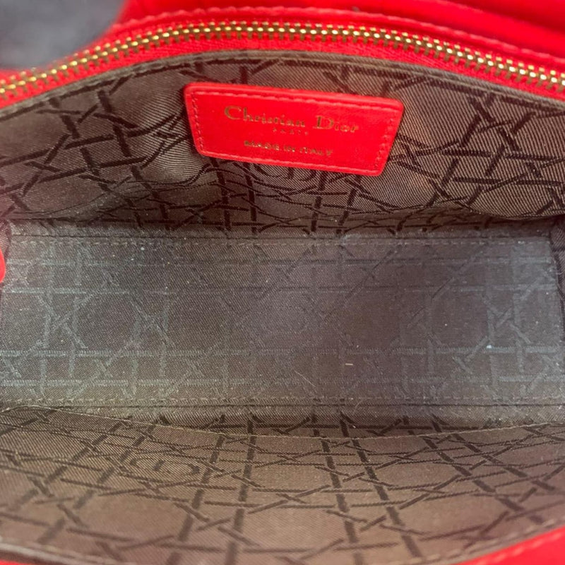 Small My Lady Dior Lucky Badges Lambskin Red GHW