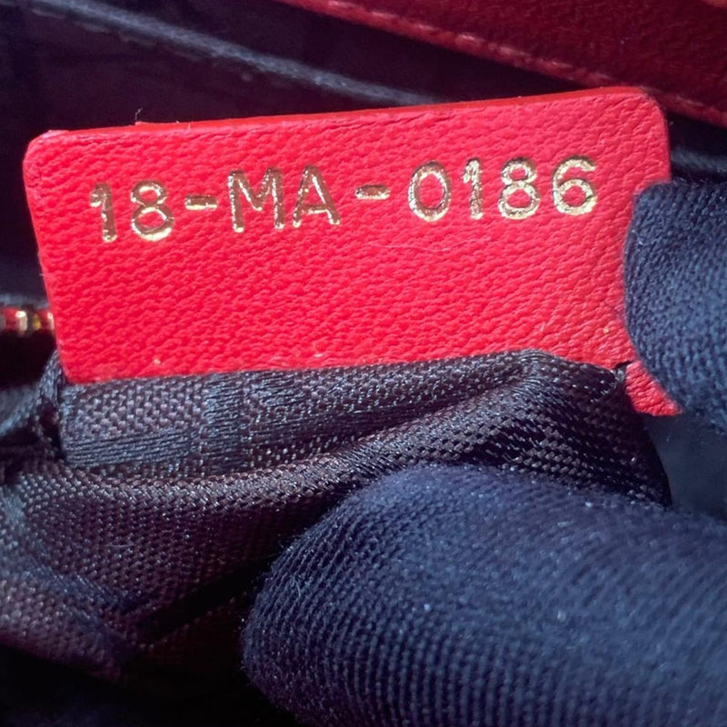Small My Lady Dior Lucky Badges Lambskin Red GHW