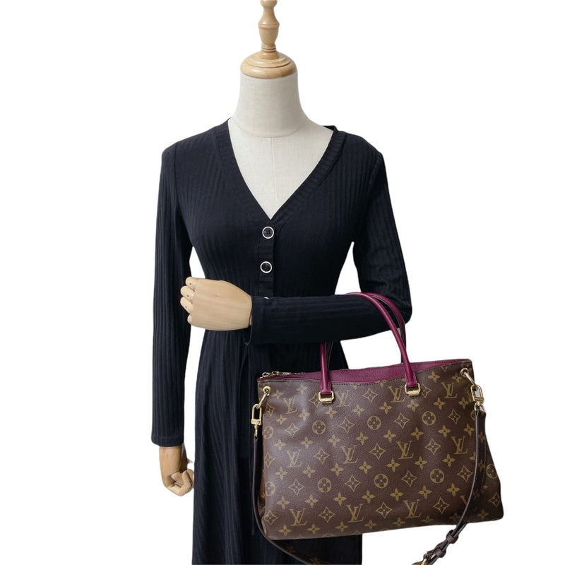 Louis Vuitton, Bags, Louis Vuitton Pallas Tote Shoulder Bag Monogram  Canvas Aurore Used Women