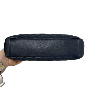 Medium College Chevron Quilted Leather Navy RHW