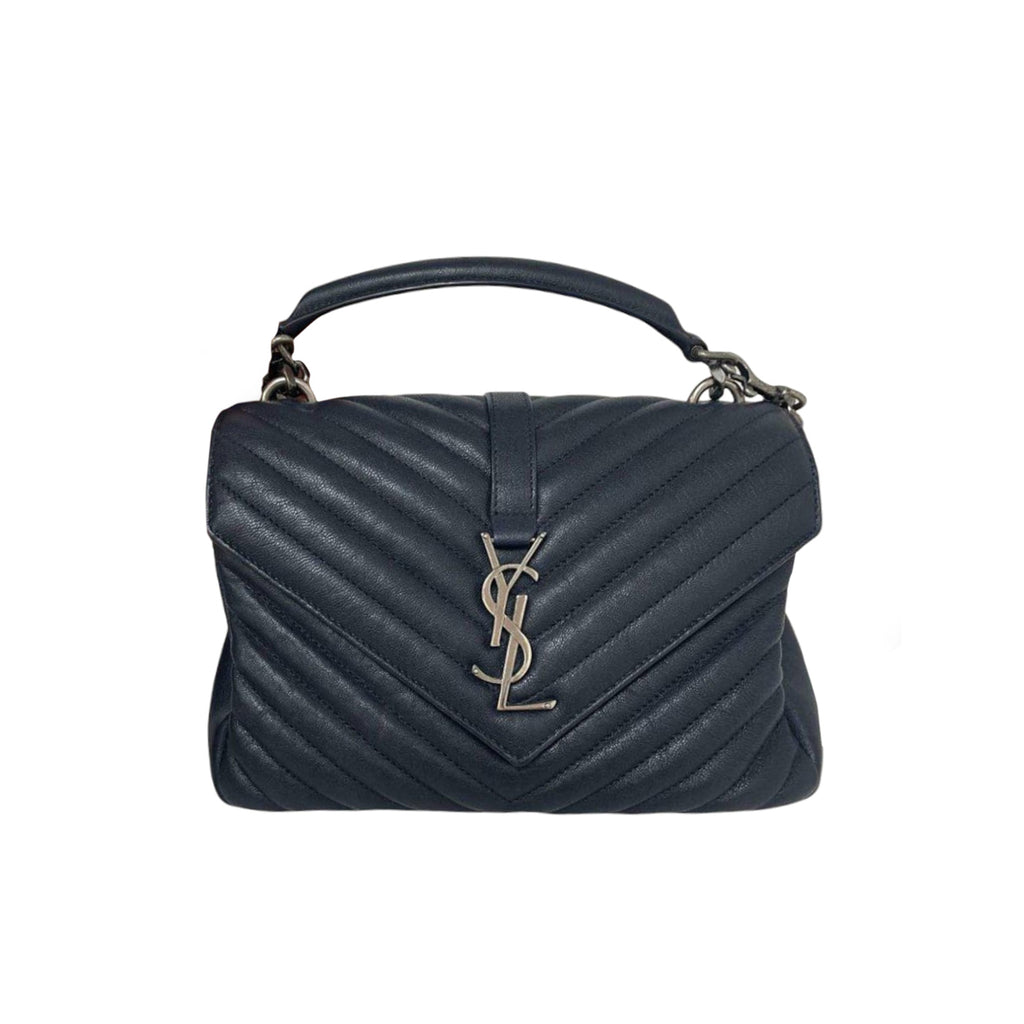 Medium College Chevron Quilted Leather Navy RHW