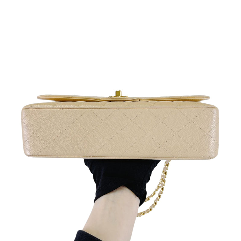 Classic Flap Medium Caviar Beige GHW
