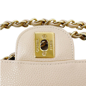 Classic Flap Medium Caviar Beige GHW