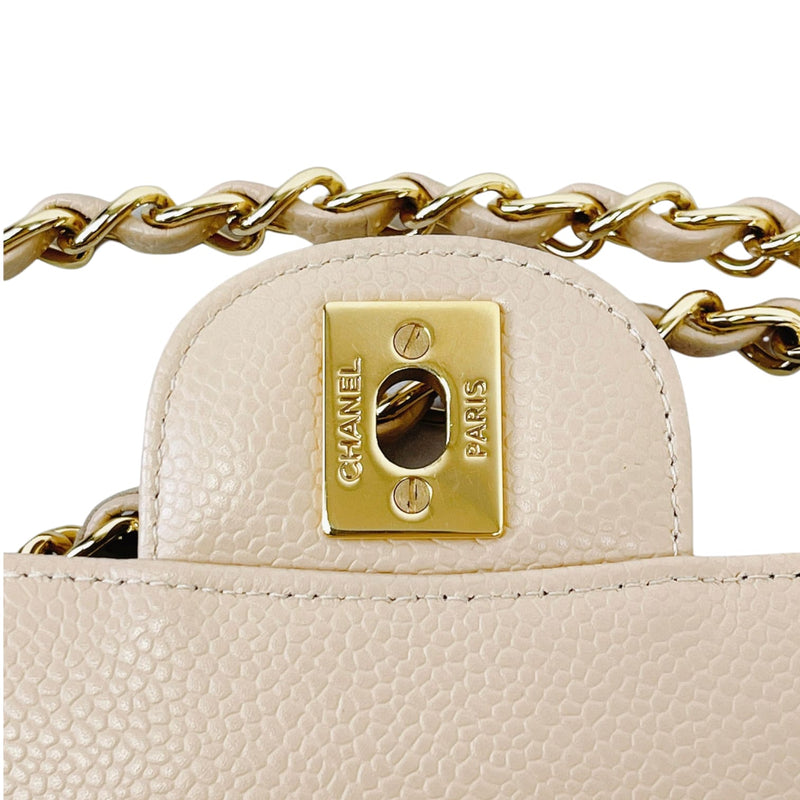 Classic Flap Medium Caviar Beige GHW