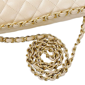 Classic Flap Medium Caviar Beige GHW