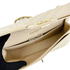 Classic Flap Medium Caviar Beige GHW
