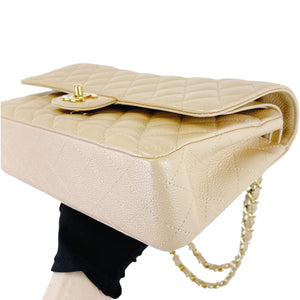 Classic Flap Medium Caviar Beige GHW