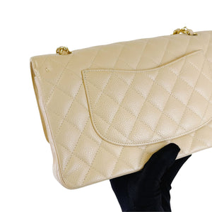 Classic Flap Medium Caviar Beige GHW