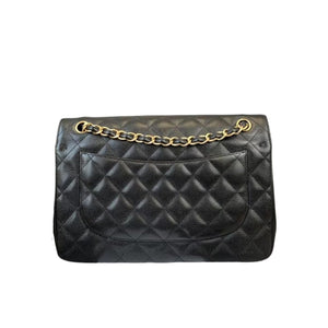 Jumbo Classic Double Flap Caviar Black GHW