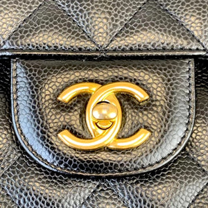 Jumbo Classic Double Flap Caviar Black GHW