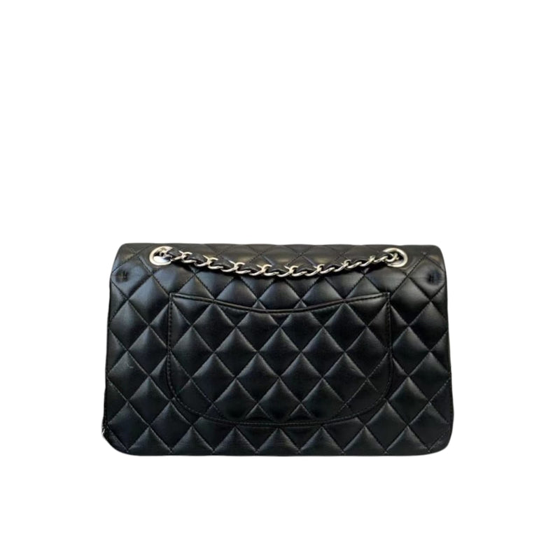 Medium Classic Double Flap Lambskin Black SHW