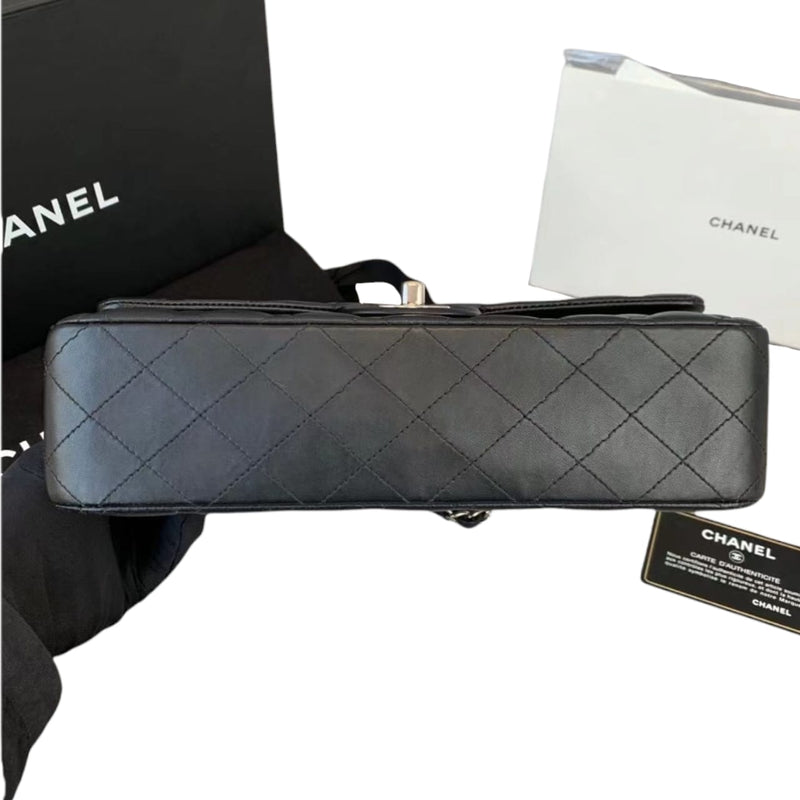 Medium Classic Double Flap Lambskin Black SHW