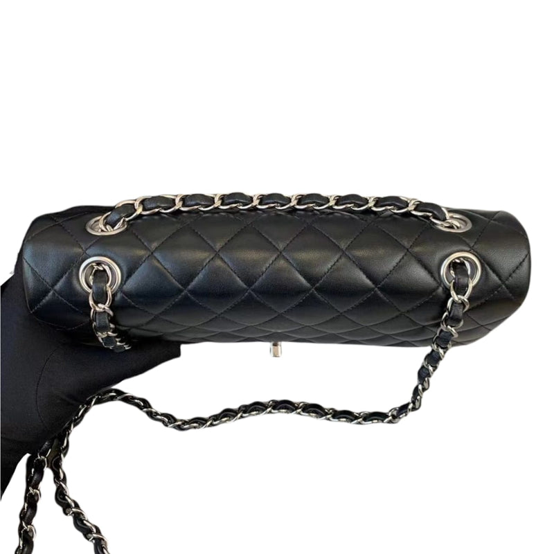 Medium Classic Double Flap Lambskin Black SHW