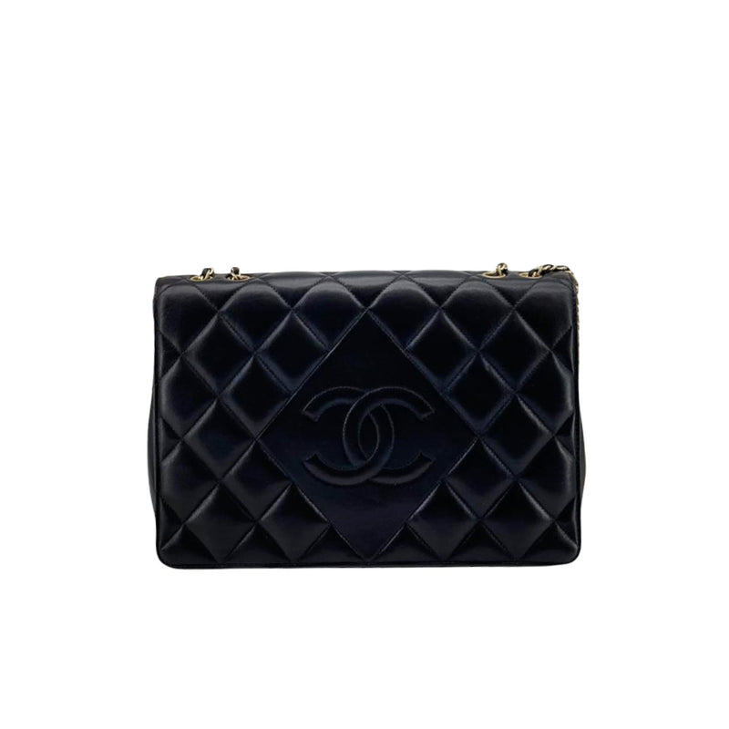 Diamond CC Flap Quilted Lambskin Black GHW