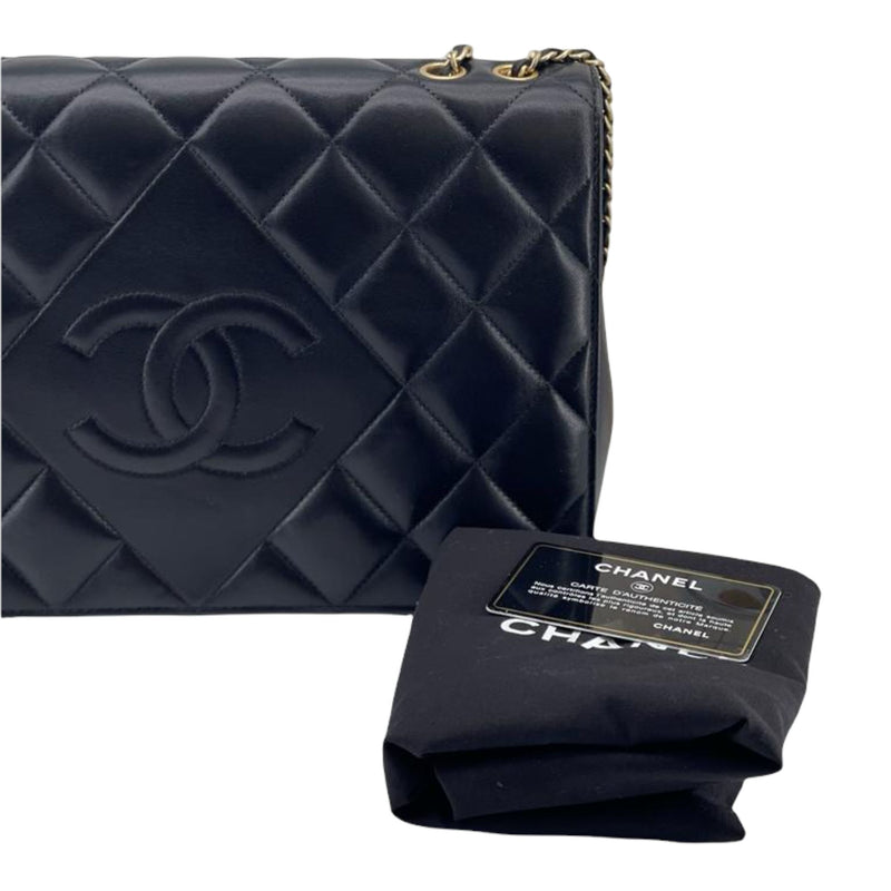 CHANEL Lambskin CC Diamond Flap Bag