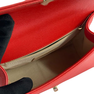 Small Label Click Bag Calfskin Red GHW