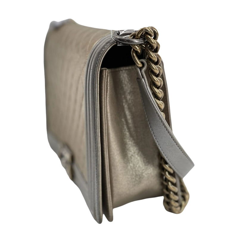 New Medium Boy Leather Gold and Silver Antique RHW