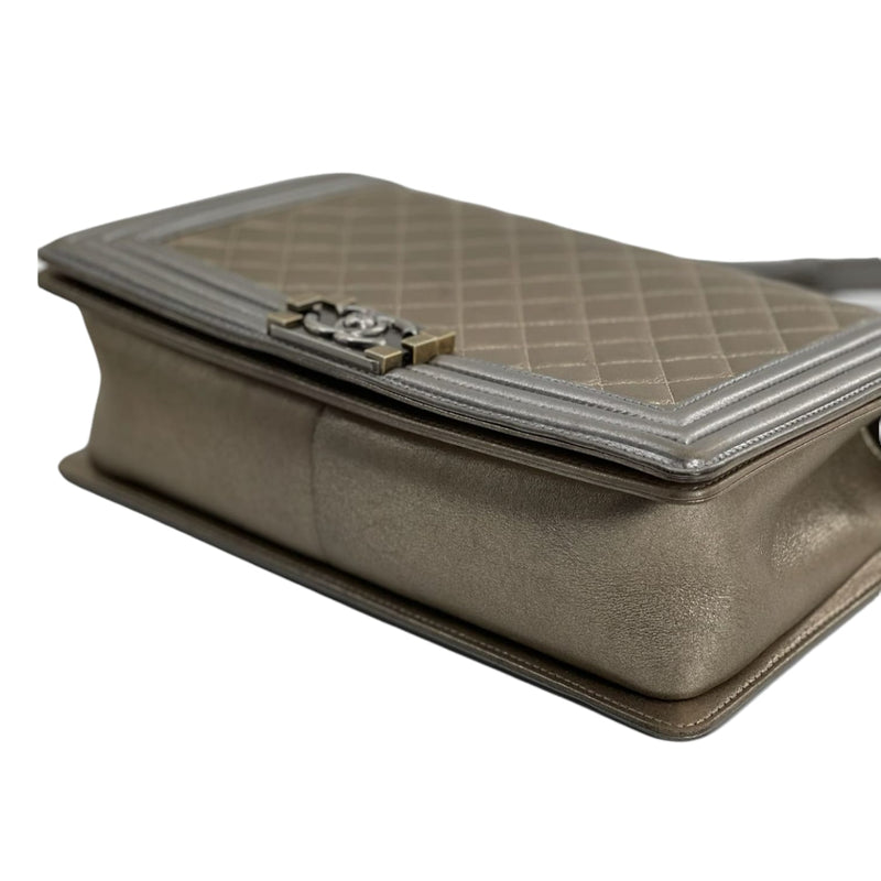 New Medium Boy Leather Gold and Silver Antique RHW