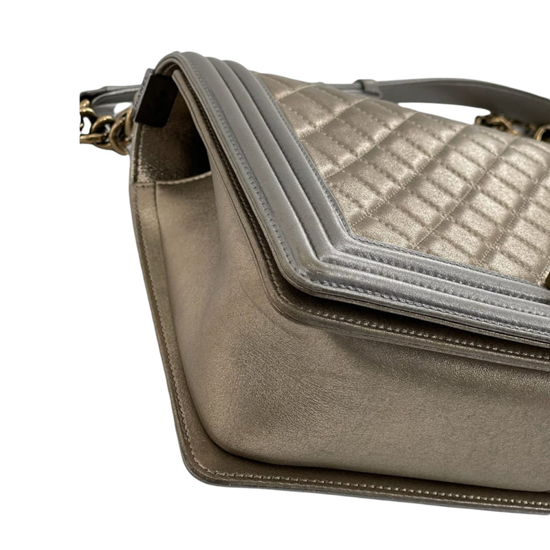 New Medium Boy Leather Gold and Silver Antique RHW