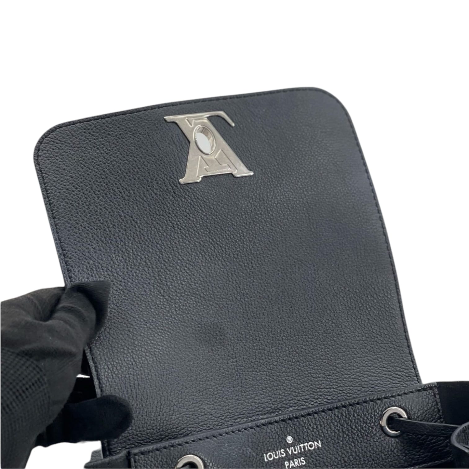 louis vuitton calfskin lockme backpack black Louis Vuitton LockMe Backpack Calfskin Black SHW – Bag Religion