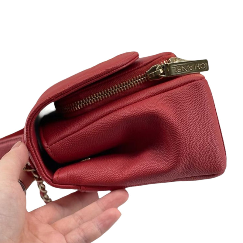 Small Business Affinity Flap Caviar Red GHW