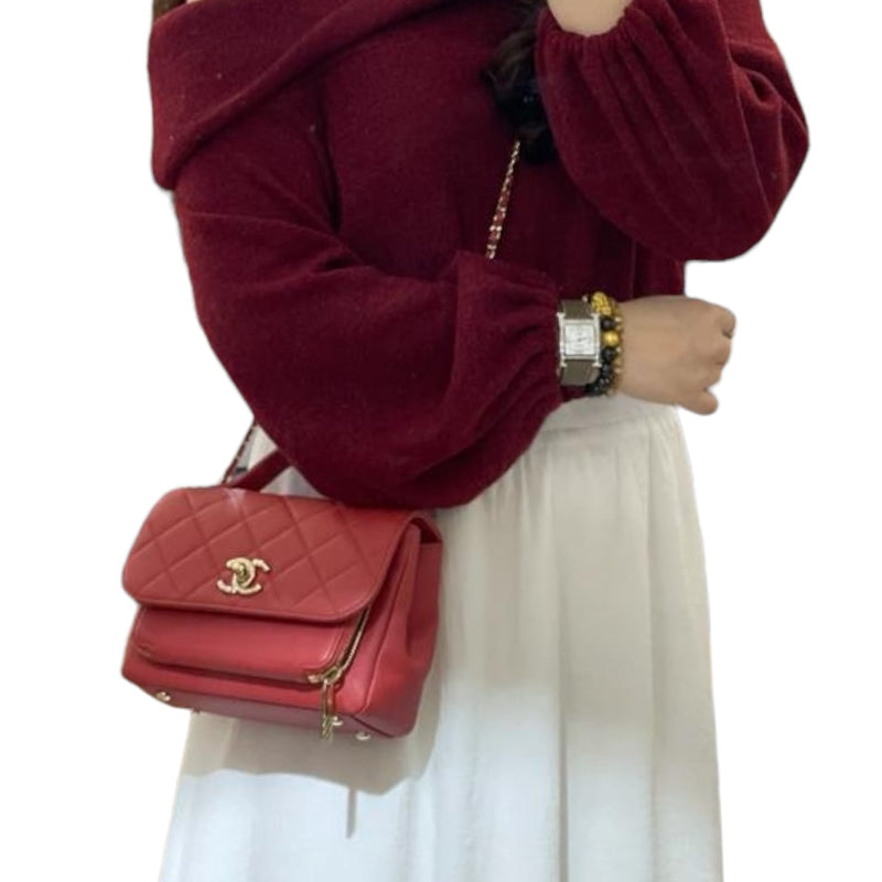 Small Business Affinity Flap Caviar Red GHW