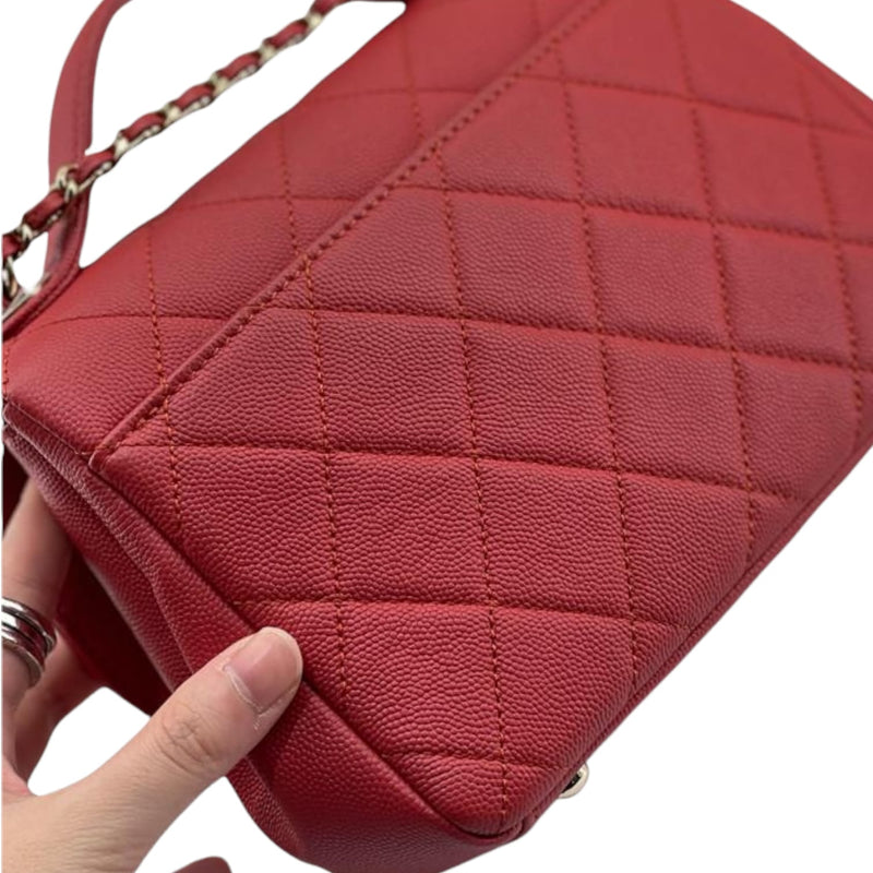 Small Business Affinity Flap Caviar Red GHW